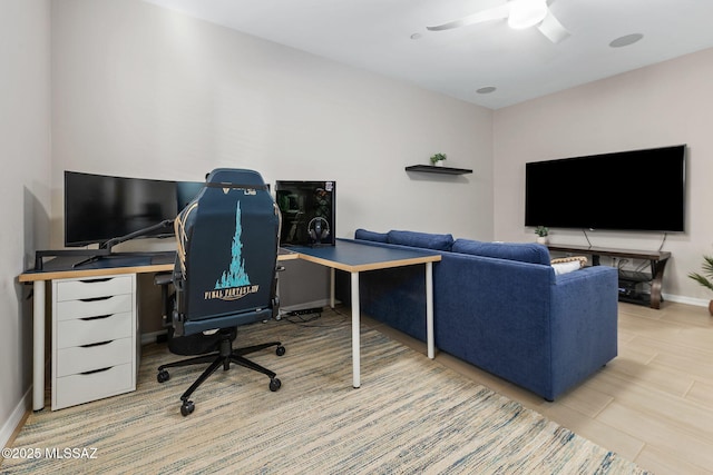 7106 W Foothills Acacia Pl, Marana, AZ 85658 - office area with ceiling fan and baseboards