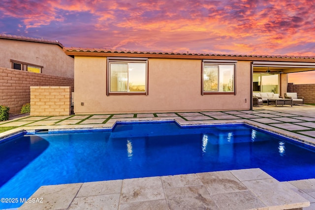7106 W Foothills Acacia Pl, Marana, AZ 85658 - view of swimming pool with outdoor lounge area and a patio area