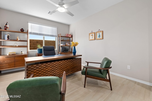7106 W Foothills Acacia Pl, Marana, AZ 85658 - office space featuring a ceiling fan and baseboards