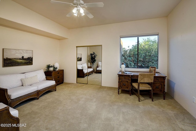 5269 N Pontatoc Rd, Tucson, AZ 85718 - home office featuring carpet flooring and ceiling fan