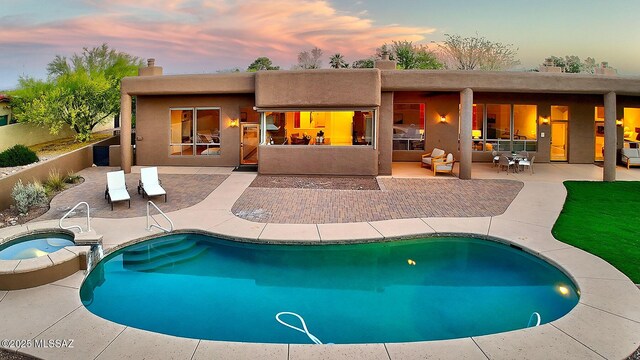 5269 N Pontatoc Rd, Tucson, AZ 85718 - outdoor pool featuring a patio and an in-ground hot tub