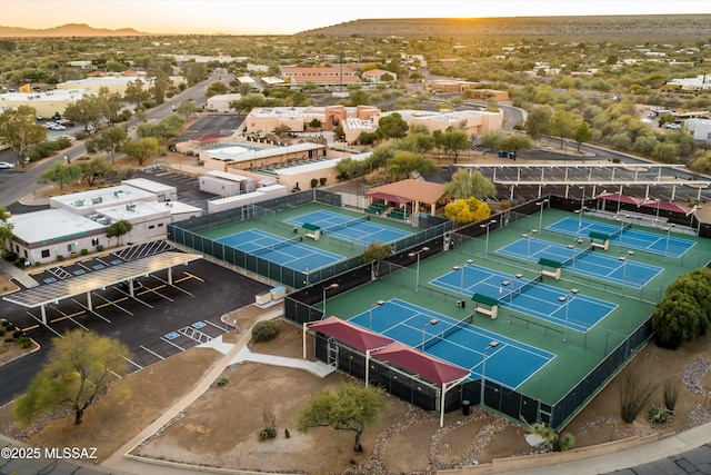 1018 Cll De La Temporada, Green Valley, AZ 85614 - aerial view at dusk of a mountain view