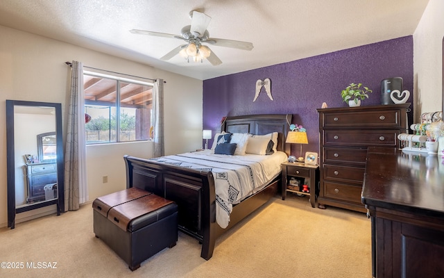 253 Grillo Ct, Rio Rico, AZ 85648 - bedroom featuring light carpet and ceiling fan