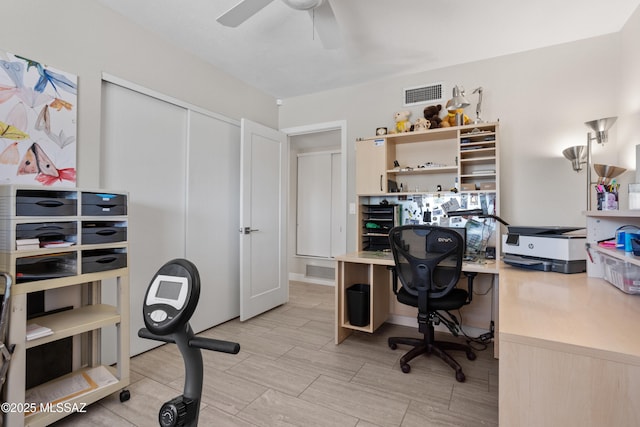 2282 W Rapallo Way, Tucson, AZ 85741 - office with a ceiling fan and light wood-style flooring