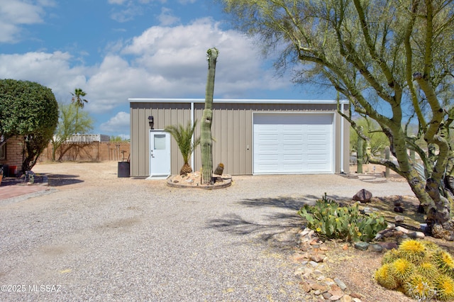 2282 W Rapallo Way, Tucson, AZ 85741 - view of front of house with an outdoor structure, gravel driveway, and a garage