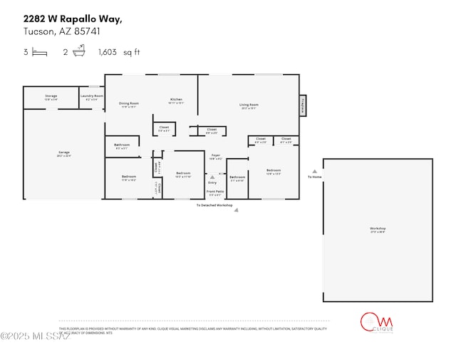 2282 W Rapallo Way, Tucson, AZ 85741 - room layout