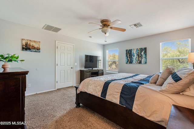 14570 S Sumac Dr, Sahuarita, AZ 85629 - bedroom featuring light carpet, baseboards, and ceiling fan