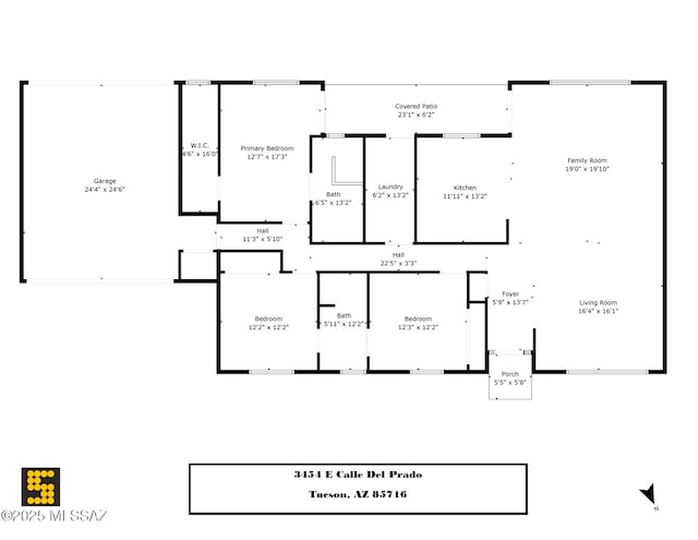 3454 E Calle Del Prado, Tucson, AZ 85716 - room layout