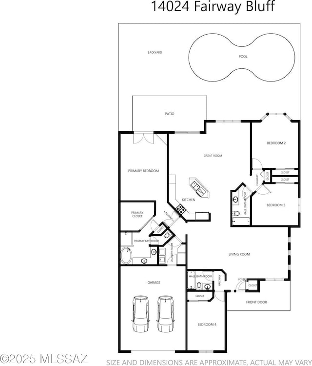 14024 E Fairway Bluff Ct, Vail, AZ 85641 - home floor plan