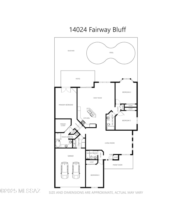 14024 E Fairway Bluff Ct, Vail, AZ 85641 - home floor plan