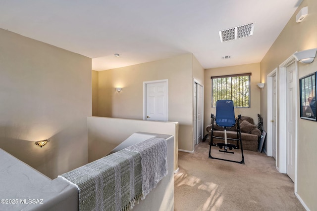 14234 E Placita Niebla, Tucson, AZ 85747 - hallway with light colored carpet, baseboards, and an office area