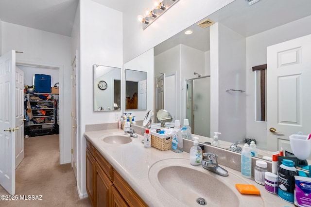 14234 E Placita Niebla, Tucson, AZ 85747 - full bath featuring a stall shower, double vanity, and a walk in closet