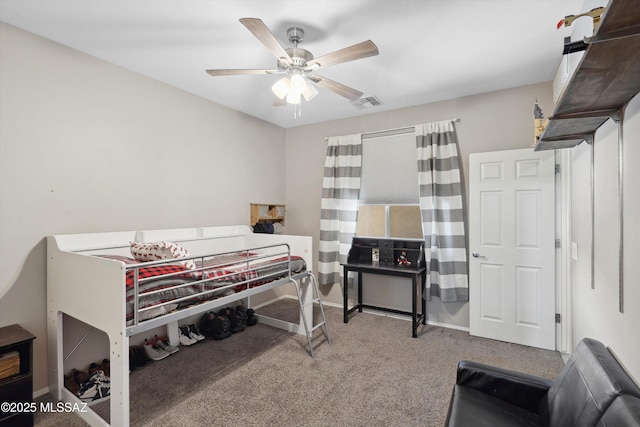 9693 N Melandra Way, Marana, AZ 85653 - bedroom with carpet, baseboards, and ceiling fan