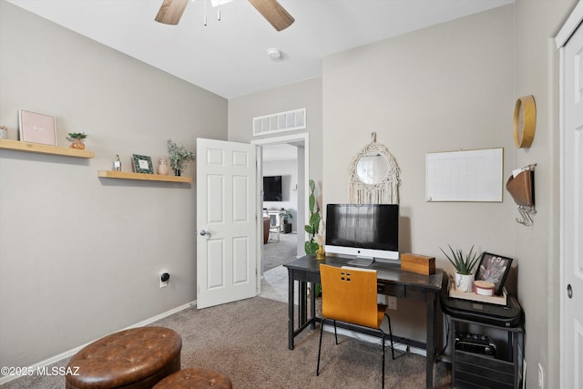 9693 N Melandra Way, Marana, AZ 85653 - carpeted office featuring ceiling fan and baseboards