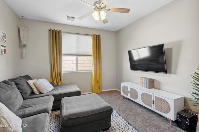 9693 N Melandra Way, Marana, AZ 85653 - carpeted living area with a ceiling fan and baseboards