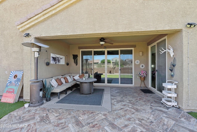 9693 N Melandra Way, Marana, AZ 85653 - view of patio featuring a ceiling fan and an outdoor hangout area