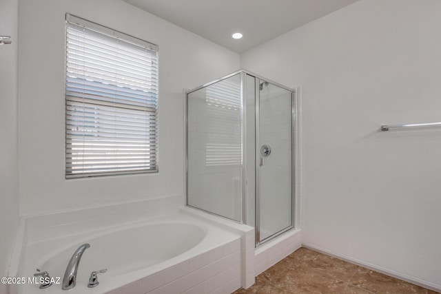 6837 W Leeward Cove Way, Tucson, AZ 85757 - bathroom featuring a shower stall and a bath