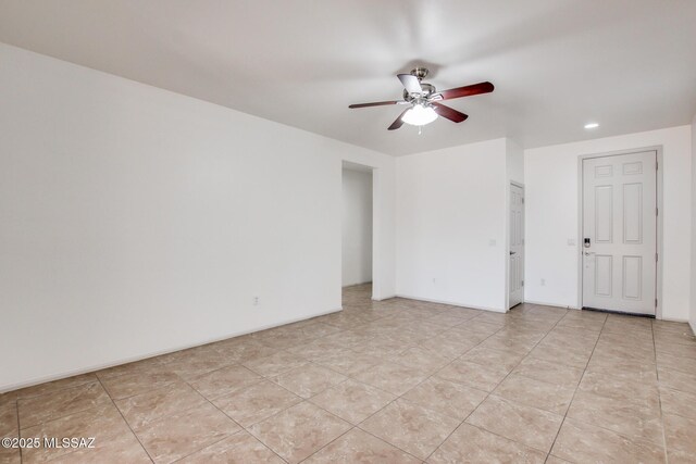 6837 W Leeward Cove Way, Tucson, AZ 85757 - spare room featuring ceiling fan and recessed lighting