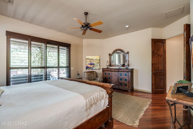 124 Circulo Vespucci, Tubac, AZ 85646 - bedroom featuring wood finished floors, baseboards, and a ceiling fan