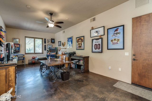 124 Circulo Vespucci, Tubac, AZ 85646 - office space with finished concrete floors and ceiling fan