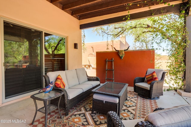 124 Circulo Vespucci, Tubac, AZ 85646 - view of patio / terrace with an outdoor hangout area