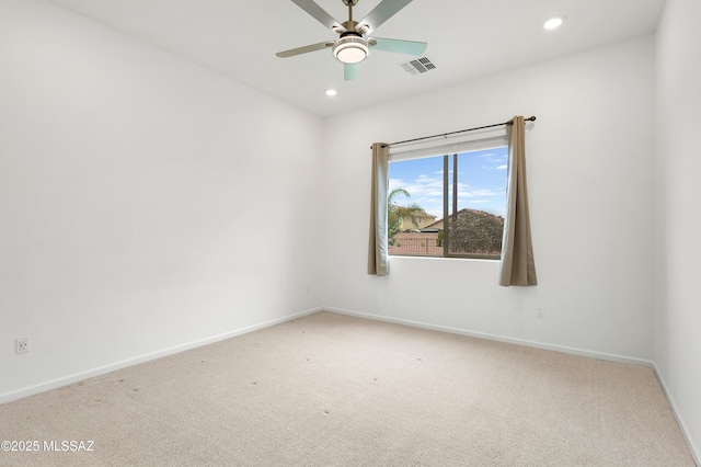 12513 Denton Way, Marana, AZ 85653 - empty room with carpet flooring, a ceiling fan, recessed lighting, and baseboards