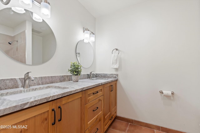 1241 W Cananea Cir, Tucson, AZ 85704 - bathroom with double vanity and tile patterned flooring