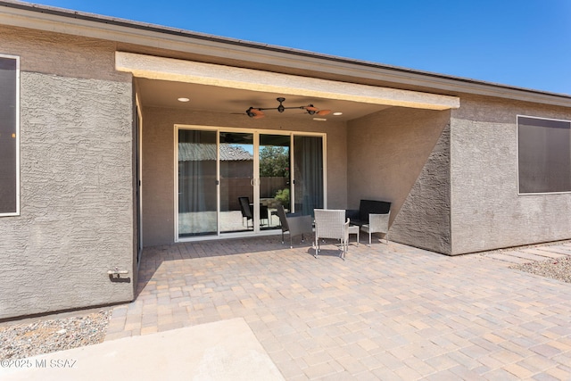 8040 N Desert Gum Dr, Tucson, AZ 85741 - view of patio / terrace featuring ceiling fan and outdoor dining space