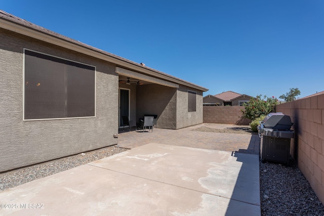 8040 N Desert Gum Dr, Tucson, AZ 85741 - view of patio / terrace with a fenced backyard and grilling area