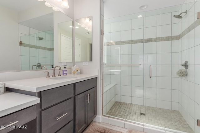 1936 N Star Vw Ln, Green Valley, AZ 85614 - bathroom featuring a shower stall and vanity