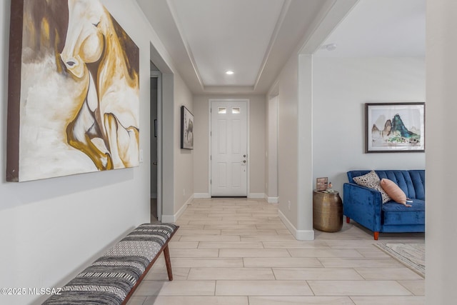 1936 N Star Vw Ln, Green Valley, AZ 85614 - entrance foyer with wood tiled floors, recessed lighting, and baseboards