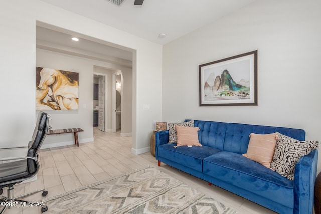 1936 N Star Vw Ln, Green Valley, AZ 85614 - living area with baseboards and recessed lighting