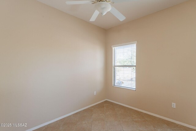 15815 S Via Cayetano, Sahuarita, AZ 85629 - spare room featuring ceiling fan, baseboards, and light tile patterned floors