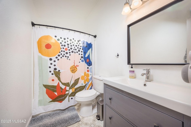 2804 W Camino Ebano, Tucson, AZ 85742 - full bath featuring vanity, toilet, and a shower with shower curtain