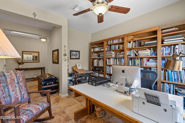 59962 E Arroyo Grande Dr, Oracle, AZ 85623 - office space featuring ceiling fan and baseboards