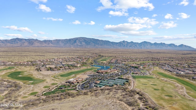 59962 E Arroyo Grande Dr, Oracle, AZ 85623 - aerial view of residential area with a golf course and a water and mountain view