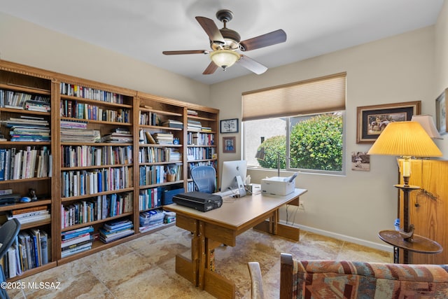 59962 E Arroyo Grande Dr, Oracle, AZ 85623 - office space featuring ceiling fan and baseboards