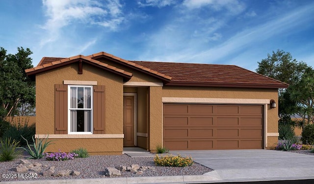 11862 E Becker Dr, Vail, AZ 85641 - ranch-style house featuring an attached garage, driveway, and stucco siding