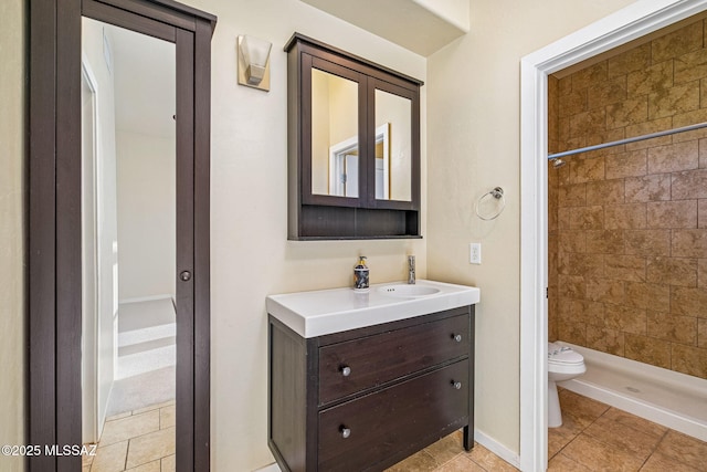 1050 E Easy St, Tucson, AZ 85719 - full bath featuring vanity, a stall shower, and tile patterned floors