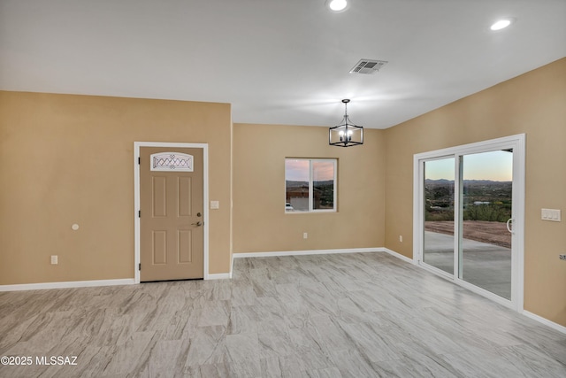 174 Via Casa, Rio Rico, AZ 85648 - foyer entrance featuring a chandelier, baseboards, and recessed lighting