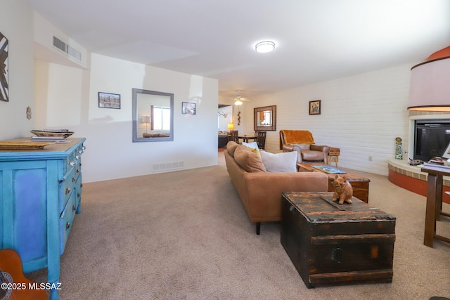 628 Corpino De Pecho, Green Valley, AZ 85614 - living area featuring carpet and a ceiling fan