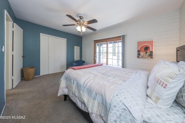 628 Corpino De Pecho, Green Valley, AZ 85614 - carpeted bedroom with a closet and a ceiling fan