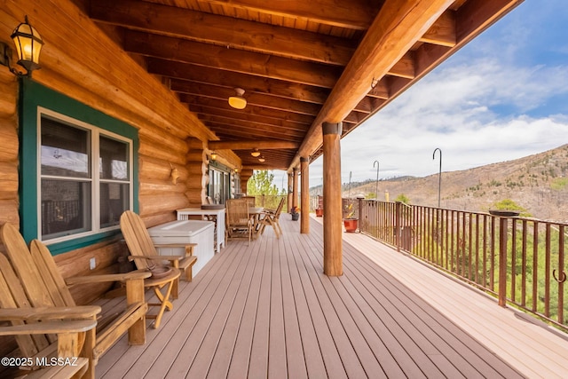 12709 N Casa Grande Ave, Mount Lemmon, AZ 85619 - deck with a mountain view and outdoor dining space