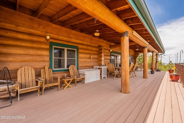 12709 N Casa Grande Ave, Mount Lemmon, AZ 85619 - wooden deck featuring outdoor dining space
