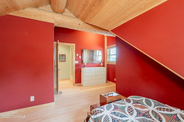 12709 N Casa Grande Ave, Mount Lemmon, AZ 85619 - bedroom with wooden ceiling, wood finished floors, and baseboards