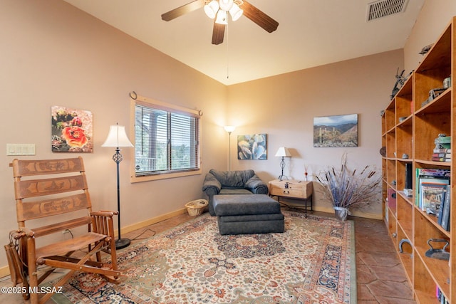 12709 N Casa Grande Ave, Mount Lemmon, AZ 85619 - sitting room with a ceiling fan and baseboards