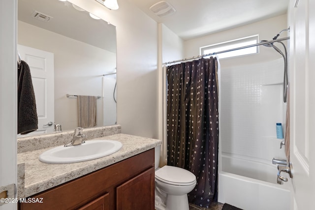 6494 E Brushback Loop, Tucson, AZ 85756 - full bathroom featuring toilet, vanity, and shower / bathtub combination with curtain
