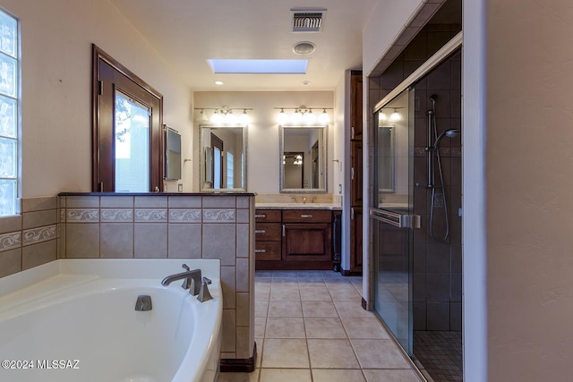 6864 E Via Dorado, Tucson, AZ 85715 - bathroom featuring a stall shower, healthy amount of natural light, and a bath