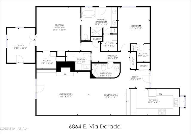 6864 E Via Dorado, Tucson, AZ 85715 - floor plan / room layout
