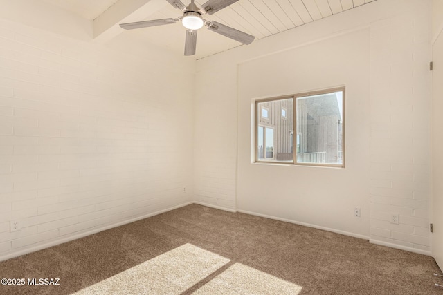 2525 N Alvernon Way Unit F8, Tucson, AZ 85712 - carpeted empty room with beam ceiling and a ceiling fan